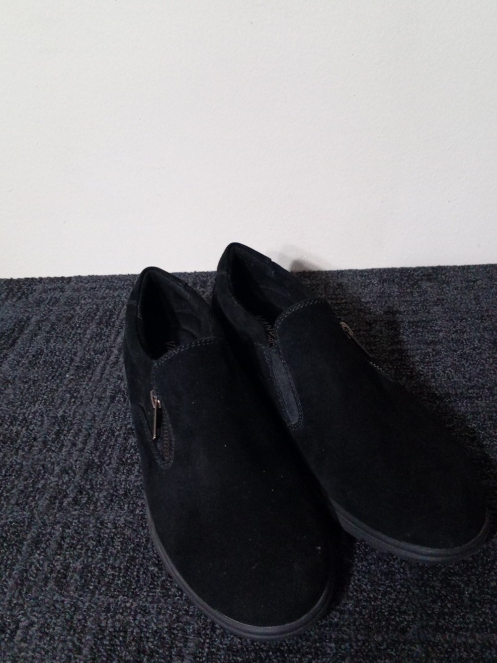 Vaneli Black Suede Slip-On Loafers
